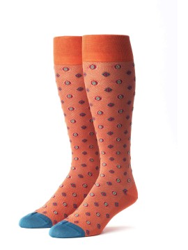 Orange/Red/Teal Foulard Socks