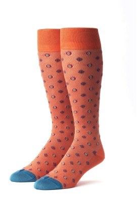 Orange/Red/Teal Foulard Socks 