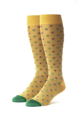 Yellow/Teal/Green Foulard Socks 