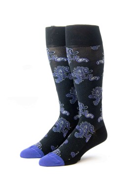 Black/Purple  Paisley Socks