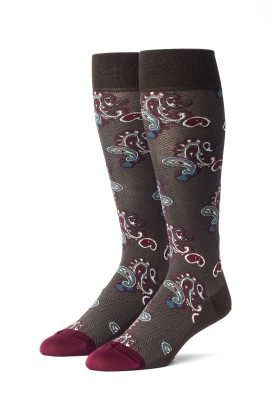 Brown/Wine Paisley Socks 