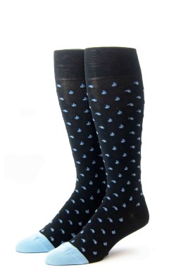 Black/Lt. Blue Mini Pines Socks 