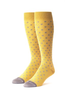 Mustard/Taupe Polka Dots Socks