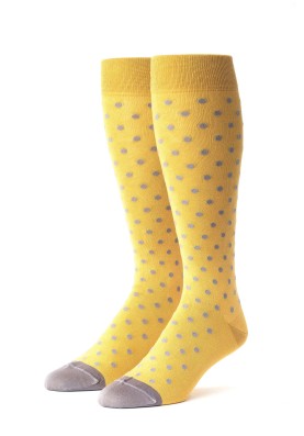 Mustard/Taupe Polka Dots Socks 