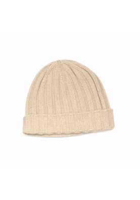 Beige Pure Cashmere Beanie 