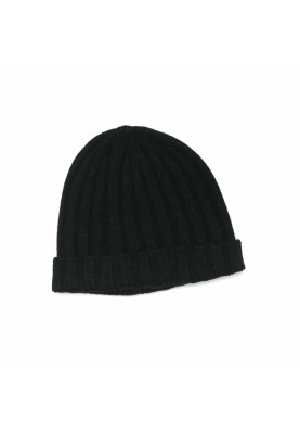 Black Pure Cashmere Beanie 