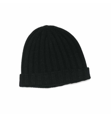 Black Pure Cashmere Beanie 