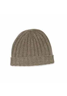 Brown Pure Cashmere Beanie 