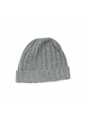 Grey Pure Cashmere Beanie 