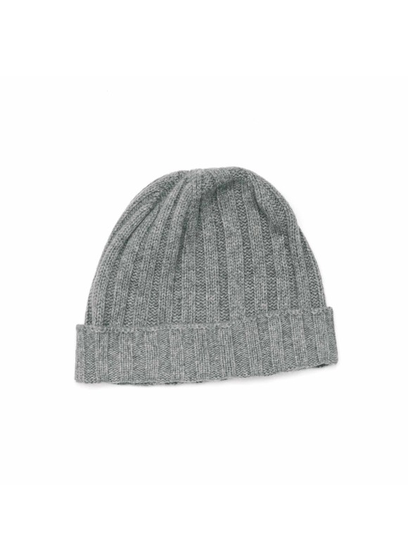 Grey Pure Cashmere Beanie