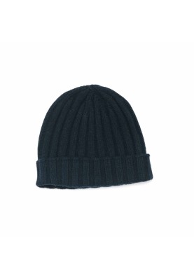 Navy Pure Cashmere Beanie 