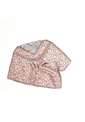 Pink Paisley Print Reversible Pocket Square 