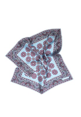 Lt. Blue Medallions Print Pocket Square 