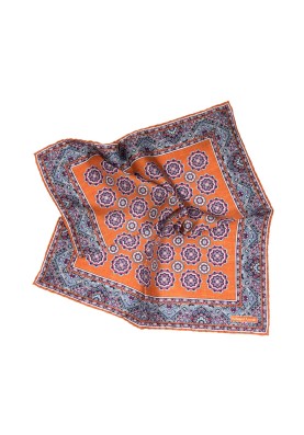 Rust Medallions Print Pocket Square 