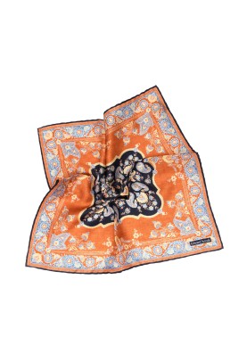 Rust Persian Print Pocket Square 