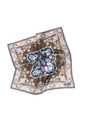 Brown Persian Print Pocket Square 