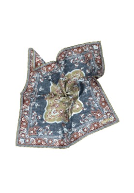 Denim Persian Print Pocket Square 