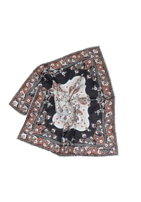 Black Persian Print Pocket Square 