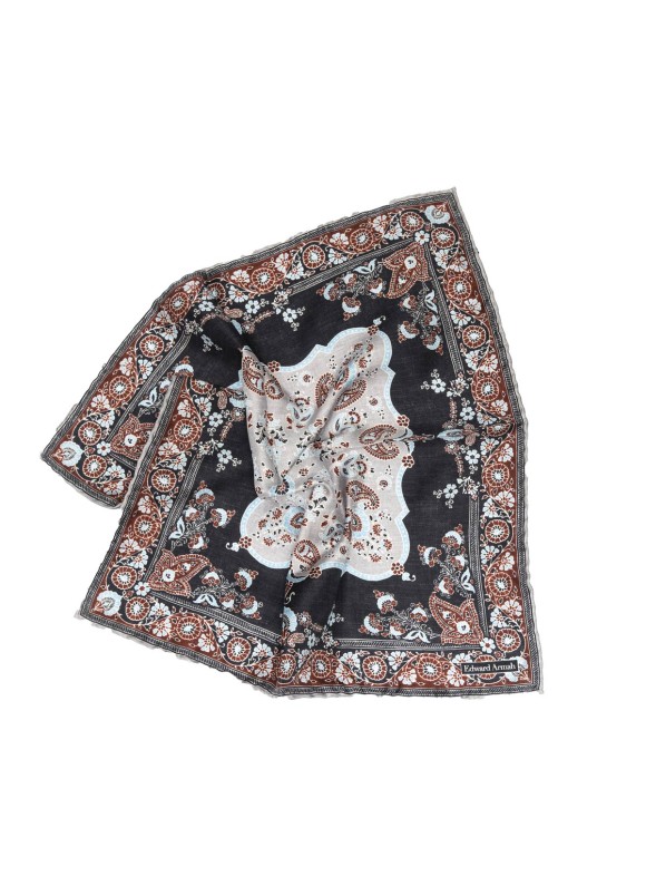 Black Persian Print Pocket Square