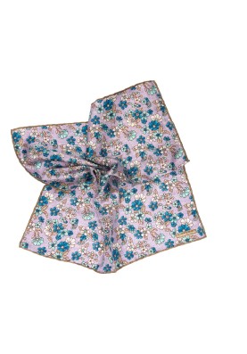 Lilac/Lt. Brown Floral Print Pocket Square 