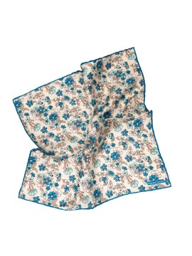 Khaki/Blue Floral Print Pocket Square