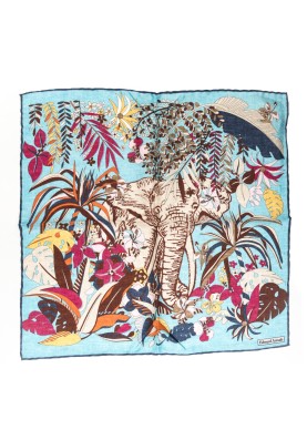 Lt. Sky Blue Hawaiian Flowers Print Pocket Square 