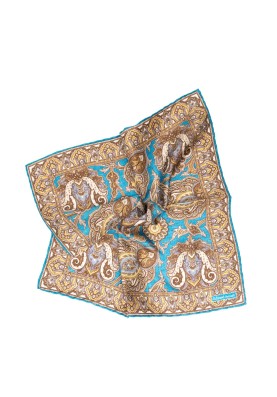 Azure Persian Print Pocket Square 