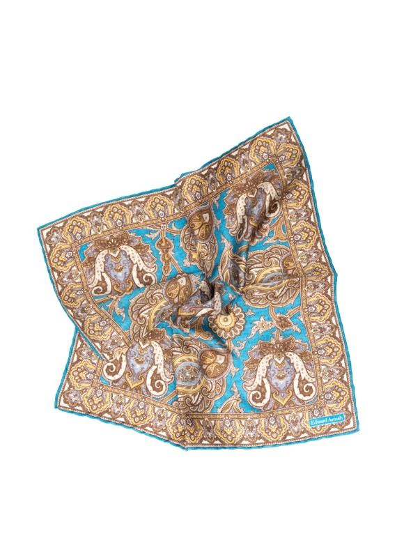 Azure Persian Print Pocket Square