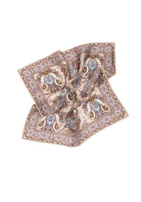 Beige Persian Print Pocket Square 