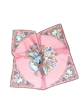 Pink Floral Print Pocket Square