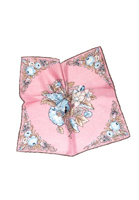 Pink Floral Print Pocket Square 