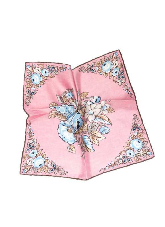 Pink Floral Print Pocket Square