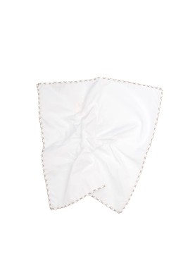 White With Brown Hem Pocket Square 