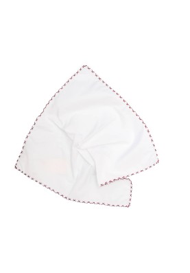 White With Wine Hem Pocket Square 