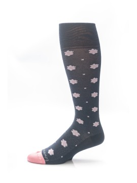 Navy/Pink Floral Neat Socks