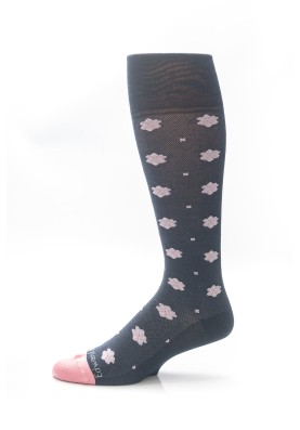 Navy/Pink Floral Neat Socks 