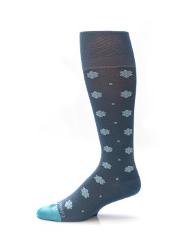 Blue Steel/Deep Sky Blue Floral Neat Socks