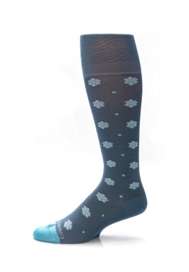 Blue Steel/Deep Sky Blue Floral Neat Socks 