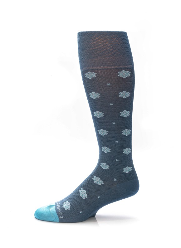 Blue Steel/Deep Sky Blue Floral Neat Socks