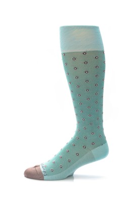 Ice Blue/Lt. Brown Shadowed Dots Socks 