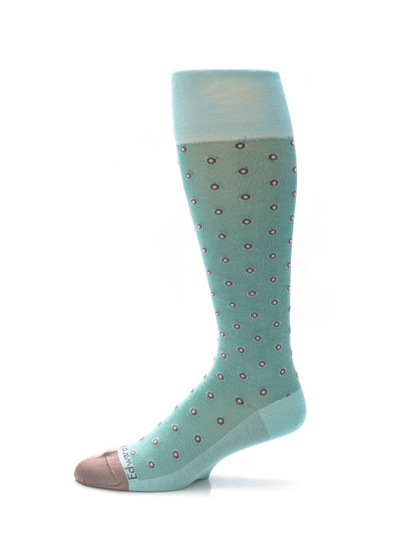 Ice Blue/Lt. Brown Shadowed Dots Socks