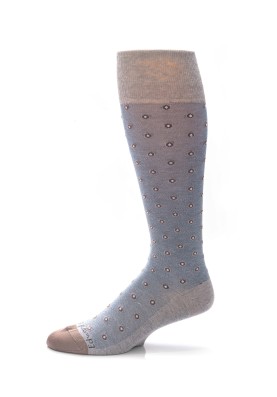 Grey/Lt. Brown Shadowed Dots Socks 