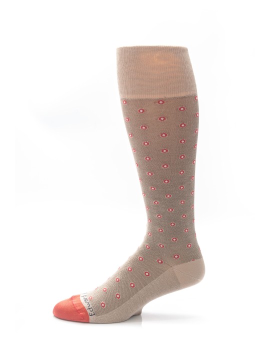 Tan/Red Shadowed Dots Socks