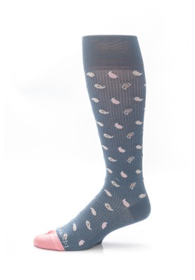 Blue Steel/Pink Pine Neat Melange Effect Socks 