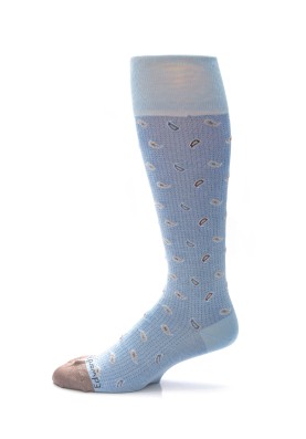 Ice Blue/Lt. Brown Pine Neat Melange Effect Socks 