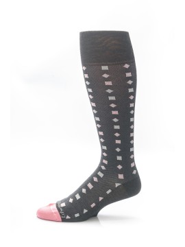 Charcoal/Pink Neat Socks