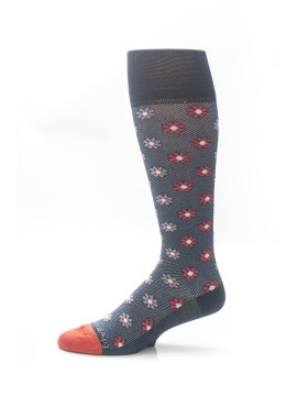 Navy/Red Foral Neat Socks