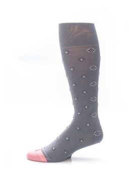 Cool Grey/Pink Foulard Socks