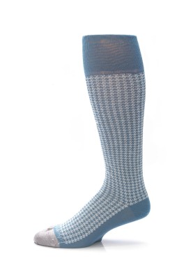 Blue Gray/Lt. Grey Houndstooth Socks 