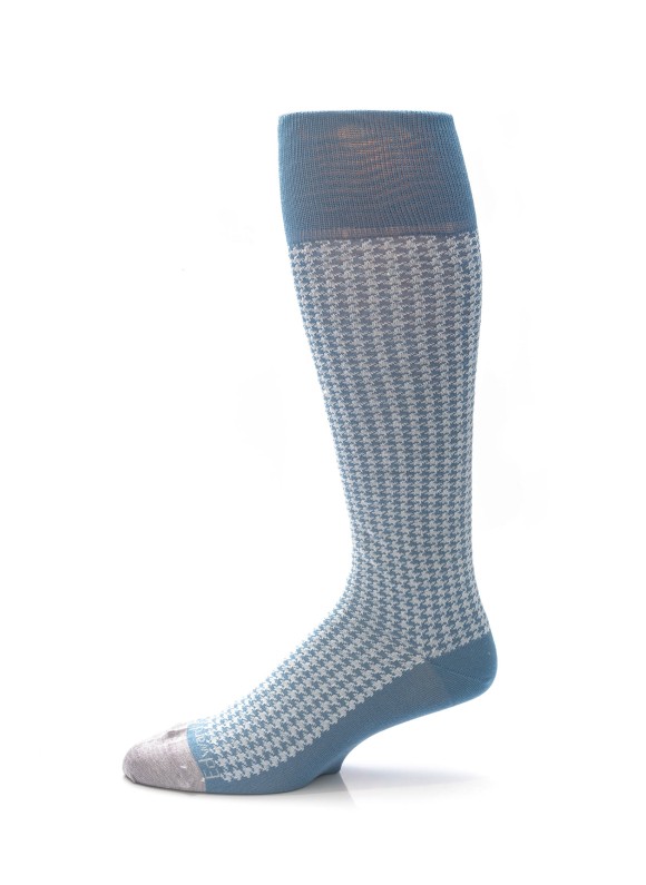 Blue Gray/Lt. Grey Houndstooth Socks